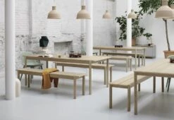 Muuto Linear Wood Table -Online Furniture Shop Linear wood table bench oak fiber side dusty green unfold beige rose enfold grey platform tray Muuto org 150 14f6de89 740d 47b0 8301 92a1623e12d0