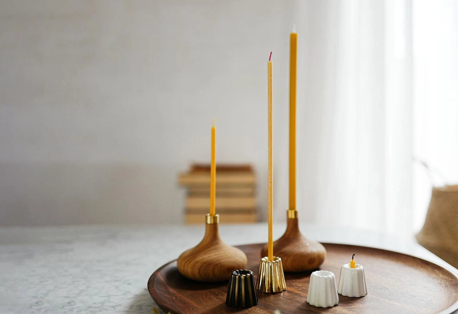 Oak Candle Holder 5 Oak Candle Holder - Image 3