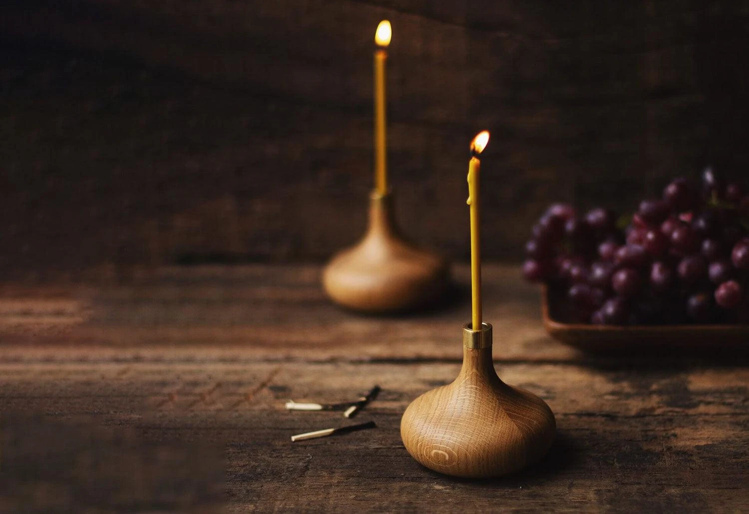 Oak Candle Holder 4 Oak Candle Holder - Image 2