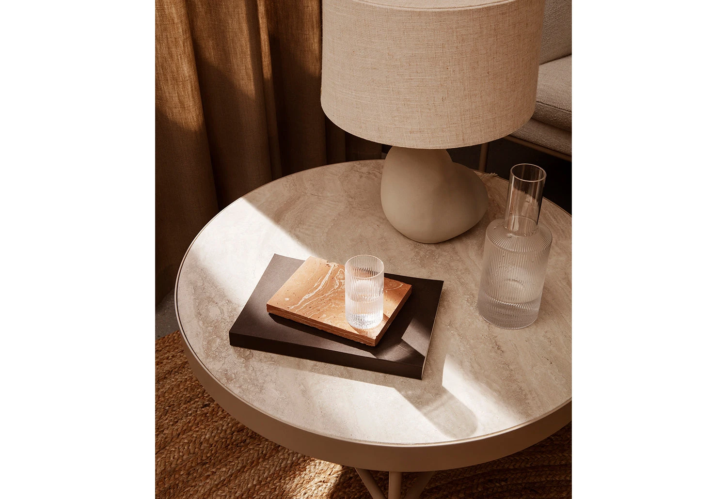 Ferm LIVING Travertine Side Table, Large 5 Ferm LIVING Travertine Side Table, Large - Image 3