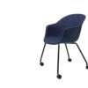 Gubi Bat Meeting Chair - Front Upholstered, 2019 -Online Furniture Shop gubi Bat Meeting Chair 4 Leg Castor Front Upholstered Black Blueberry Kvadrat Pilot 792