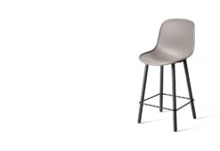 Hay Neu 12 Bar Stool -Online Furniture Shop hay Neu 12 Bar Stool Low mud grey shell black steel footrest soft black stained oak base