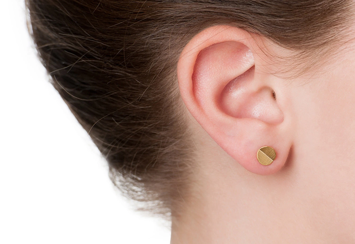 Point 4 Stud Earrings, Bent Circle 6 Point 4 Stud Earrings, Bent Circle - Image 4