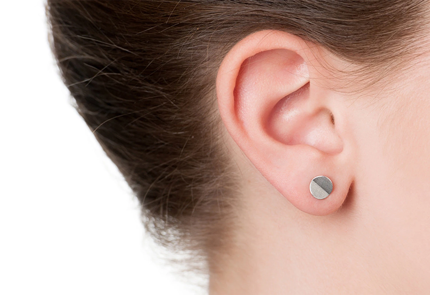 Point 4 Stud Earrings, Bent Circle 5 Point 4 Stud Earrings, Bent Circle - Image 3