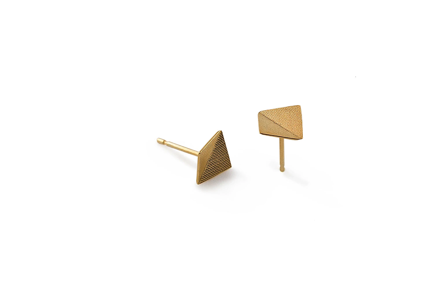 Point 4 Stud Earrings, Bent Square 4 Point 4 Stud Earrings, Bent Square - Image 2