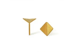 Point 4 Stud Earrings, Bent Square 10 Point 4 Stud Earrings, Bent Square -Online Furniture Shop kei tominaga point 4 stud bent square earring gold 4