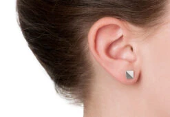 Point 4 Stud Earrings, Bent Square 12 Point 4 Stud Earrings, Bent Square -Online Furniture Shop kei tominaga point 4 stud bent square earring silver 2