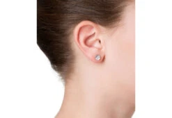 Point 4 Stud Earrings, Curved Circle -Online Furniture Shop kei tominaga point 4 stud curved circle earring silver 2