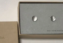 Point 4 Stud Earrings, Curved Circle -Online Furniture Shop kei tominaga point 4 stud curved circle earring silver 3