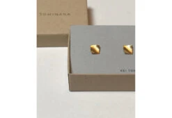 Point 4 Stud Earrings, Curved Square -Online Furniture Shop kei tominaga point 4 stud curved square earring gold 1