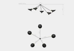 Plafonnier Araignée, 1955 -Online Furniture Shop serge mouille plafonnier araignee 8