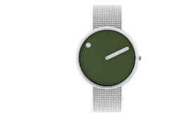 Olive Picto Watch, Steel Mesh Strap -Online Furniture Shop twentytwentyone Picto Olive Dial Steel Mesh Strap Watch 5